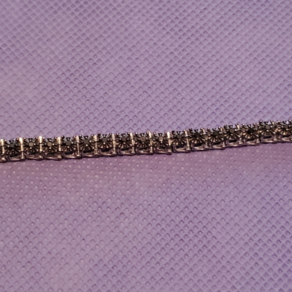 2/$80 - Silver and Black Diamond Tennis Bracelet